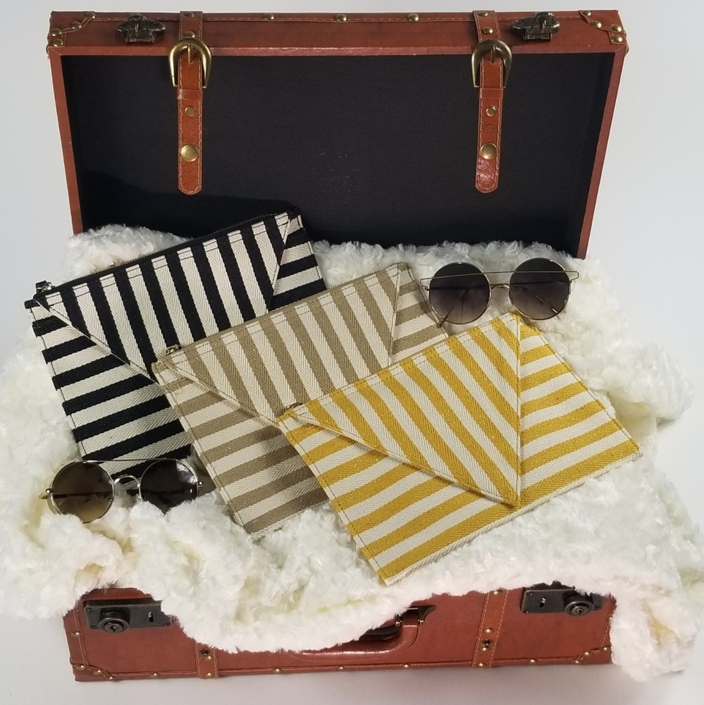 Striped Clutch
